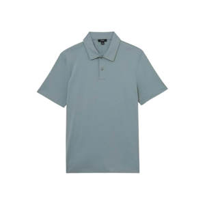 REISS Earl Air-Water Cotton Steel Blue Polo Shirt